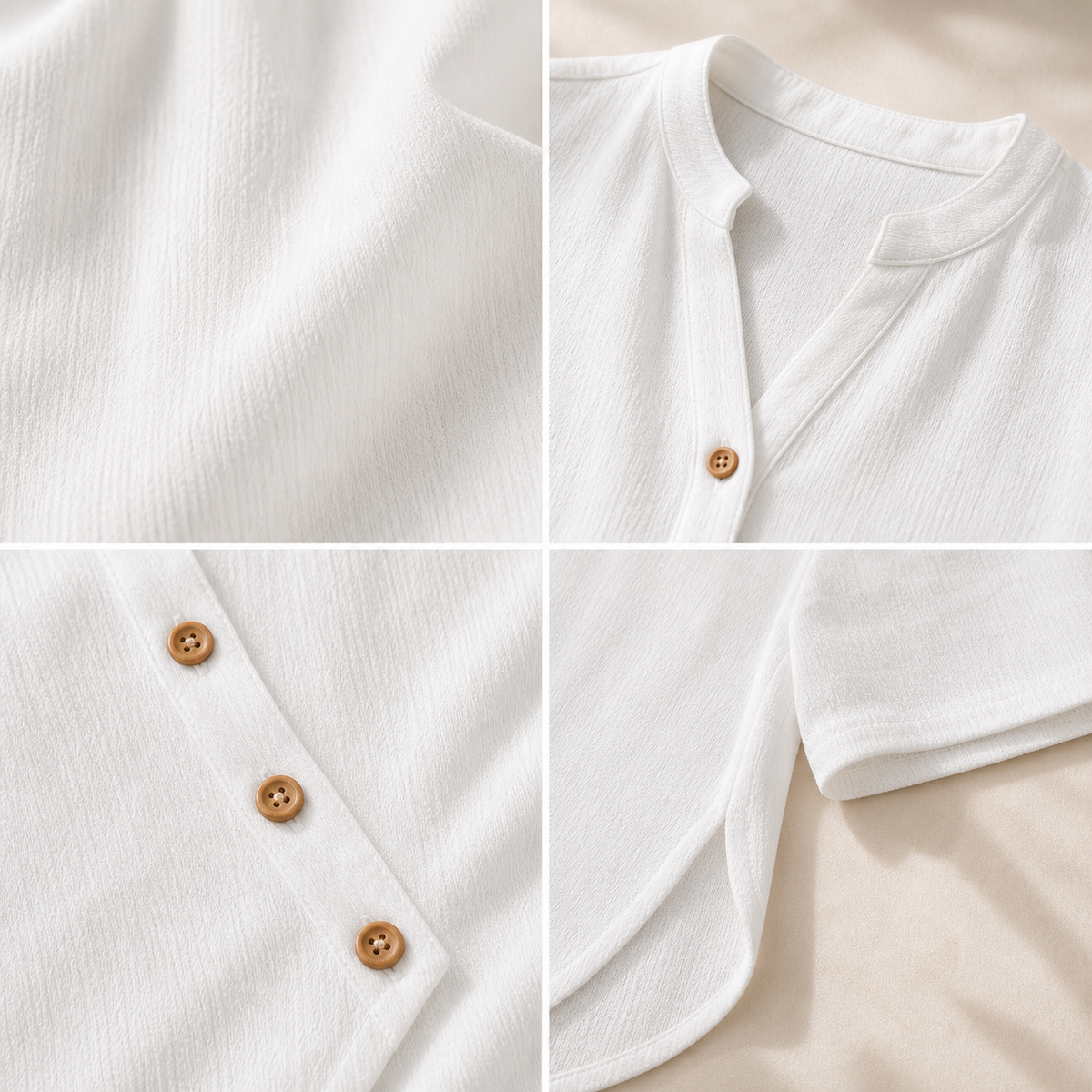 Women's Short Sleeve Asymmetrical Button Blouse