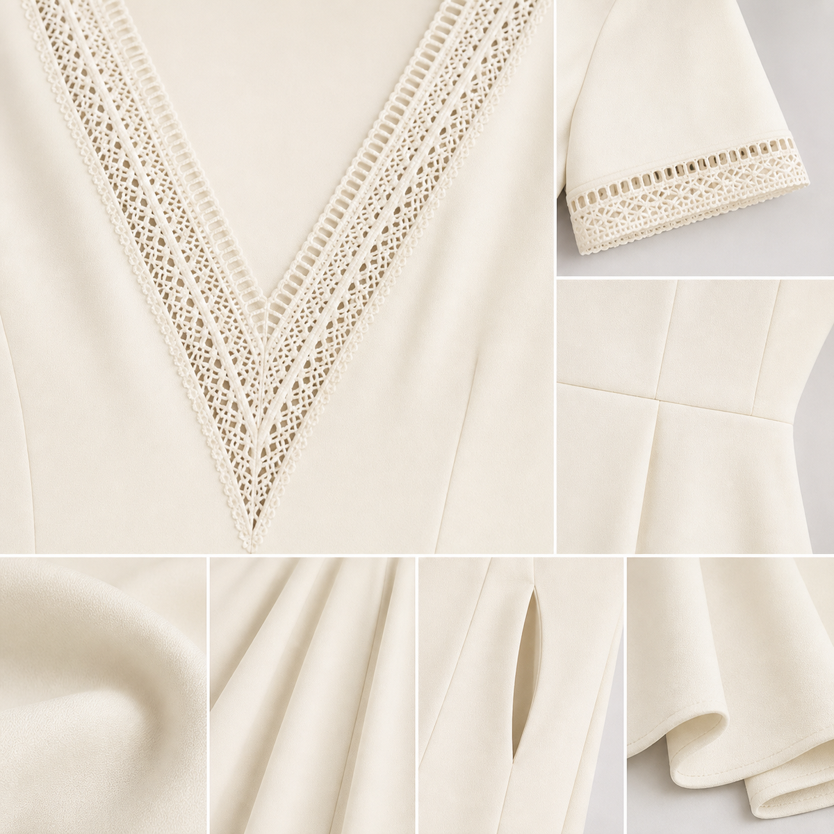 Women's Lace-Trim V-Neck Midi Dress