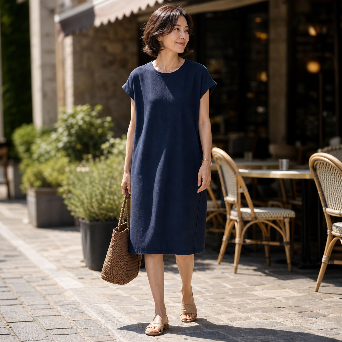 Women's Relaxed Crewneck T-Shirt Dress