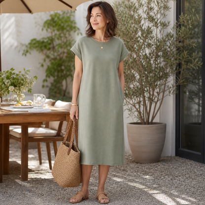 Women's Relaxed Crewneck T-Shirt Dress