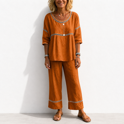 New Arrivals🔥 Women's Vintage Casual Loose-Fit Linen Two-Piece Set