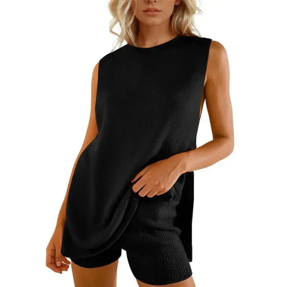Sleeveless Sweater & Shorts Set for Women