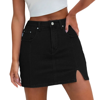 Genleck Women's High-Waisted Denim Skort with Shorts