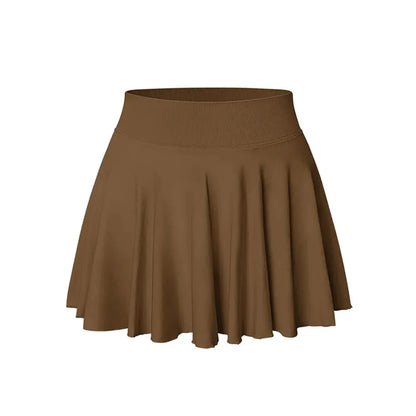 Women's One Piece Skirt One In One Flowy Basic Versatile Stretchy Flared Casual Mini Skirt