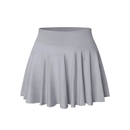Women's One Piece Skirt One In One Flowy Basic Versatile Stretchy Flared Casual Mini Skirt