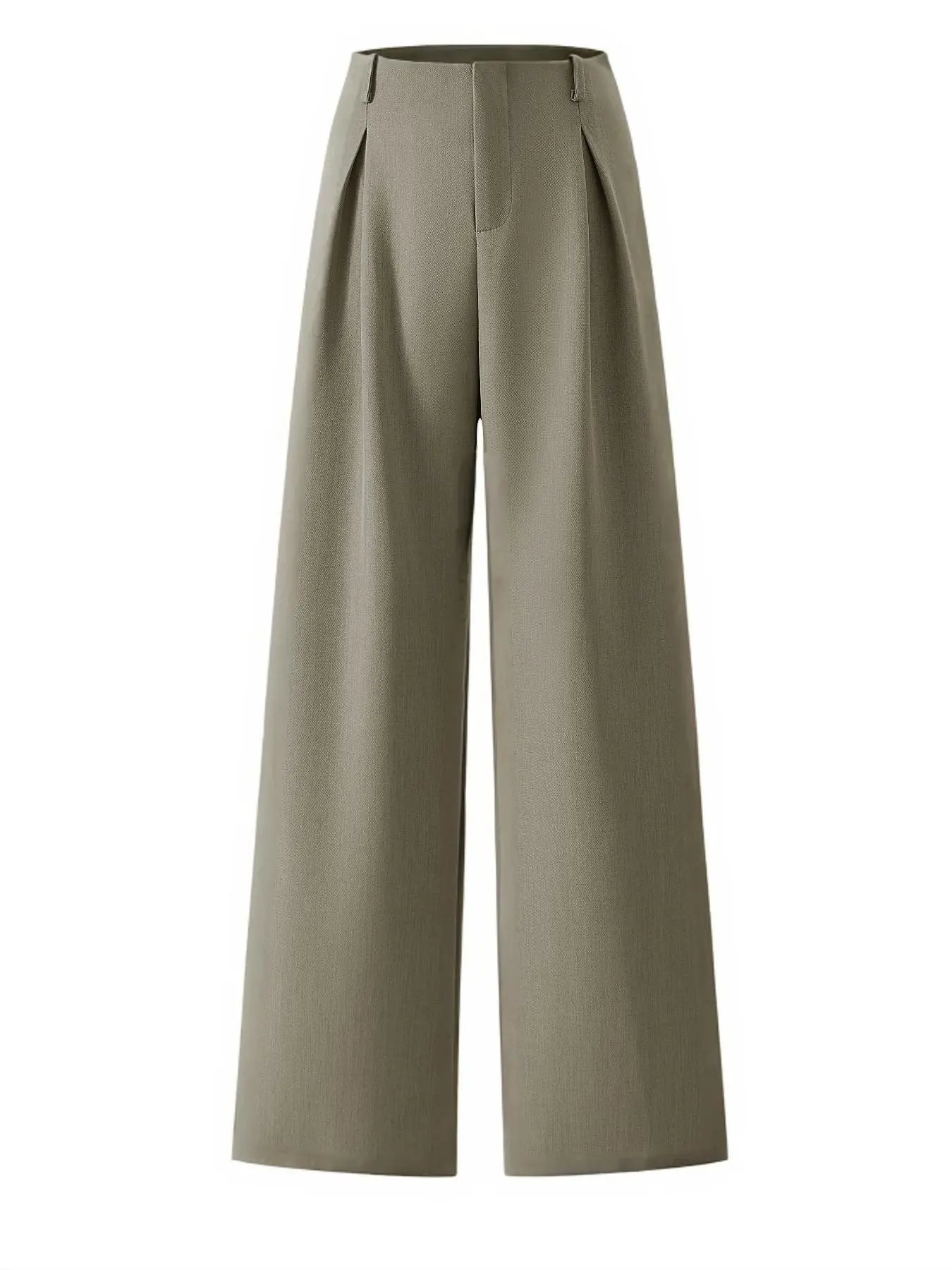 Women’s Pleated Wide Leg Pants with Pockets – Elegant High Waist Office Trousers