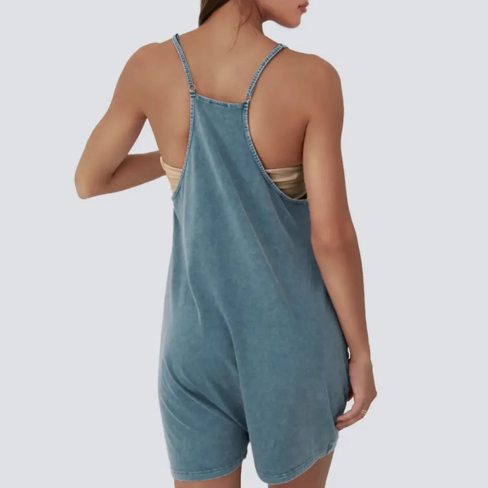 ⚡FINAL SALE⚡ Fade Craft Loose Romper - Vintage Acid Wash
