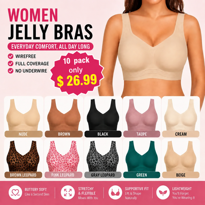 Women’s Jelly Support Bra – Wirefree & Full Coverage