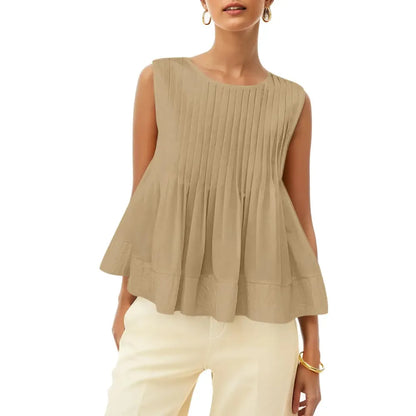 ⚡FINAL SALE⚡ Women's Pleated Babydoll Tank Tops Summer Peplum