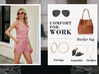 Women's Summer Casual Shorts Jumpsuit With Pockets (Just $3 Each!)