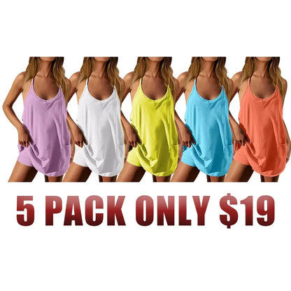 ❤️Women's Sleeveless Athletic Dress with Built-In Shorts❤️