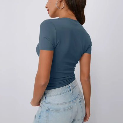 8 Pack Women’s Deep V-Neck Backless Y2K Slim Tops