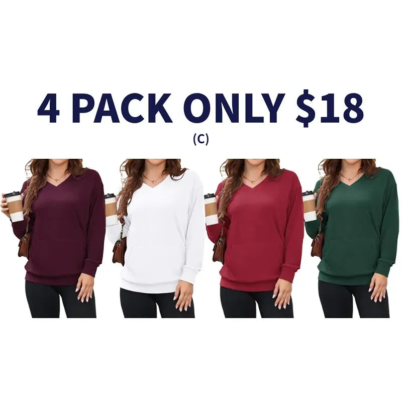 ⚡BEST SALE⚡ Women's Hoodless V-neck Sweatshirt