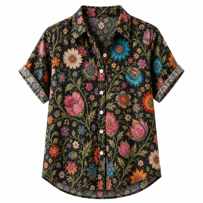 🔥CLEARANCE SALE🔥 Women's Vintage Floral Button-Up Blouse