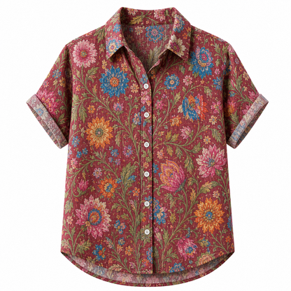 🔥CLEARANCE SALE🔥 Women's Vintage Floral Button-Up Blouse