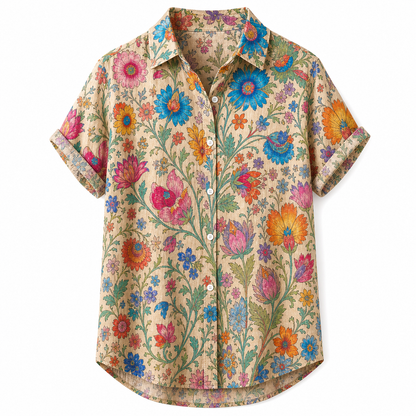 🔥CLEARANCE SALE🔥 Women's Vintage Floral Button-Up Blouse