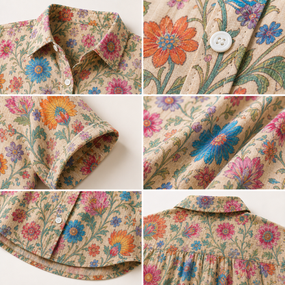 🔥CLEARANCE SALE🔥 Women's Vintage Floral Button-Up Blouse