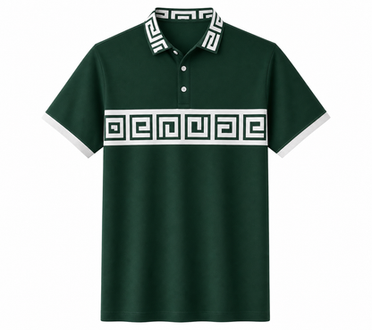 🔥SUMMER FINAL SALE - 9 pack only $49.99🔥Women’s Greek Key Contrast Polo Shirt
