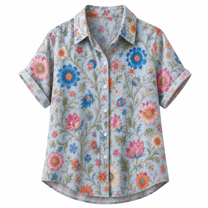 🔥CLEARANCE SALE🔥 Women's Vintage Floral Button-Up Blouse