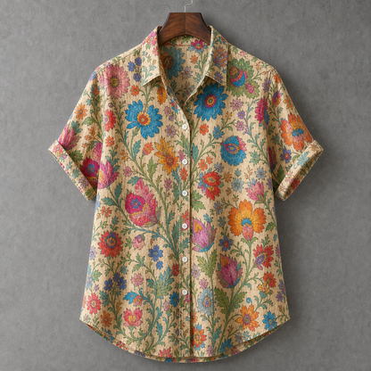 🔥CLEARANCE SALE🔥 Women's Vintage Floral Button-Up Blouse