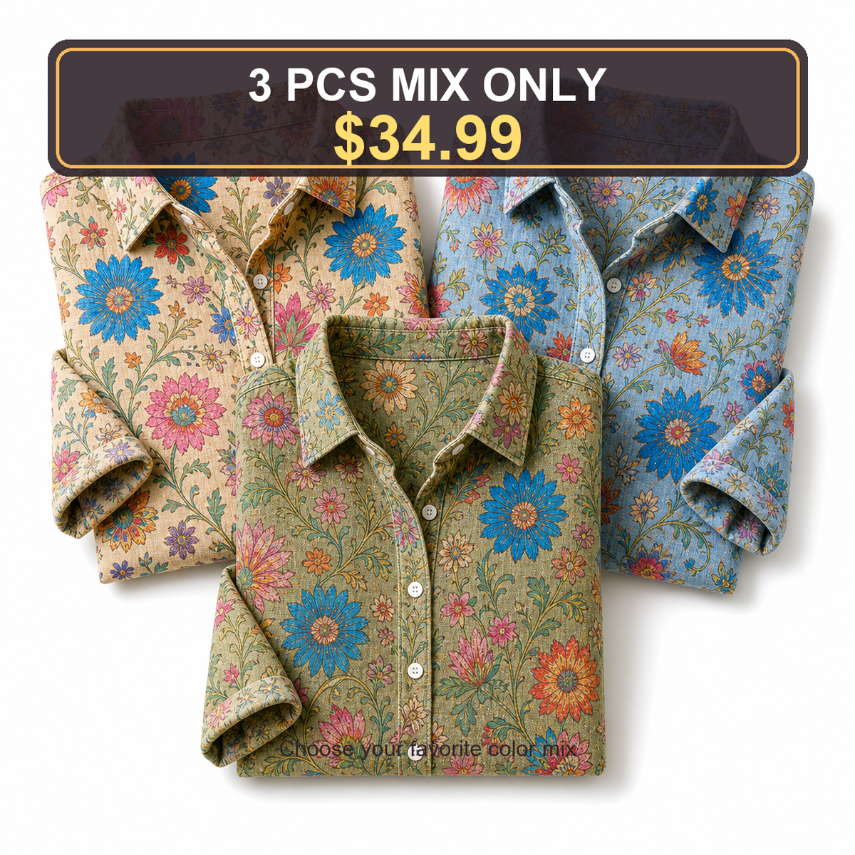 🔥CLEARANCE SALE🔥 Women's Vintage Floral Button-Up Blouse