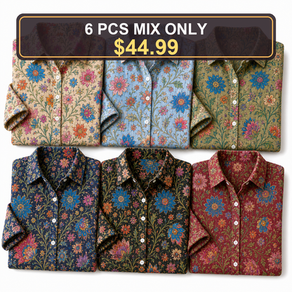 🔥CLEARANCE SALE🔥 Women's Vintage Floral Button-Up Blouse
