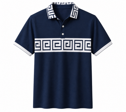 🔥SUMMER FINAL SALE - 9 pack only $49.99🔥Women’s Greek Key Contrast Polo Shirt