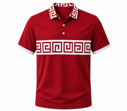 🔥SUMMER FINAL SALE - 9 pack only $49.99🔥Women’s Greek Key Contrast Polo Shirt