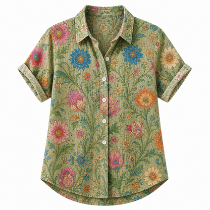 🔥CLEARANCE SALE🔥 Women's Vintage Floral Button-Up Blouse