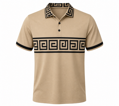 🔥SUMMER FINAL SALE - 9 pack only $49.99🔥Women’s Greek Key Contrast Polo Shirt