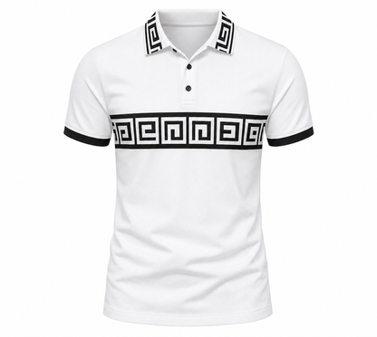🔥SUMMER FINAL SALE - 9 pack only $49.99🔥Women’s Greek Key Contrast Polo Shirt