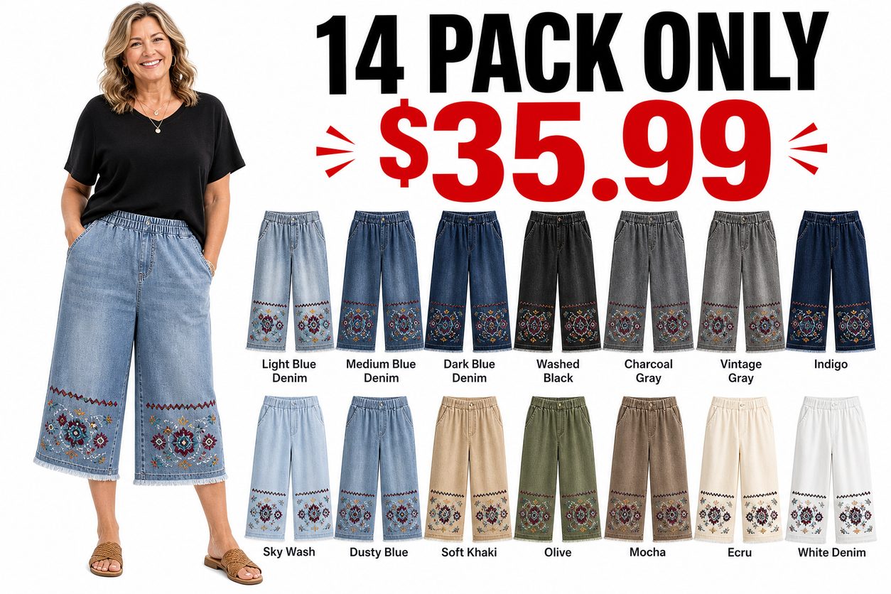 CLEARANCE SALE - Women's Embroidered Denim Capri Pants - 14 Washes & Bundle Deals