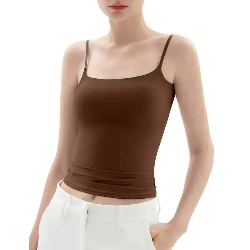 Women’s Square Neck Adjustable Strap Cami Tank Top