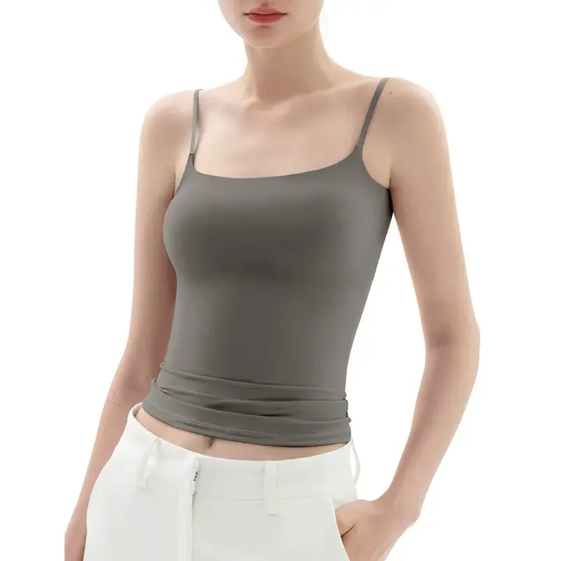 Women’s Square Neck Adjustable Strap Cami Tank Top