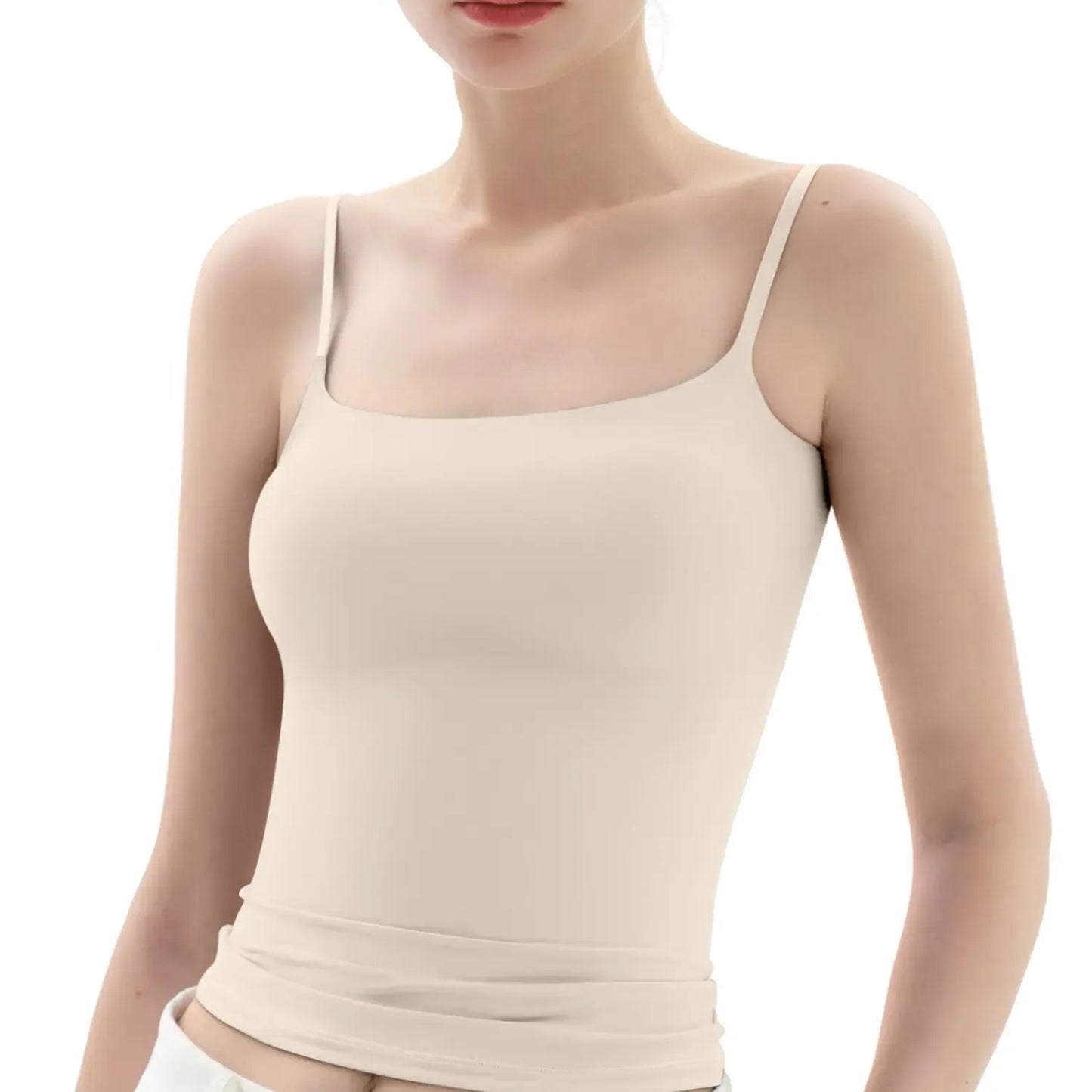 Women’s Square Neck Adjustable Strap Cami Tank Top
