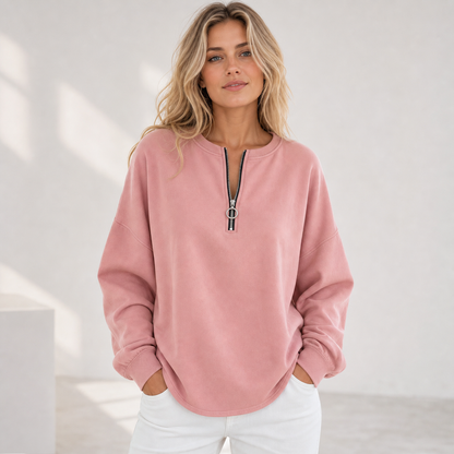 ⏰Clearance Sale⚡10 Pack for $28⚡Women's Oversized Half-Zip Pullover