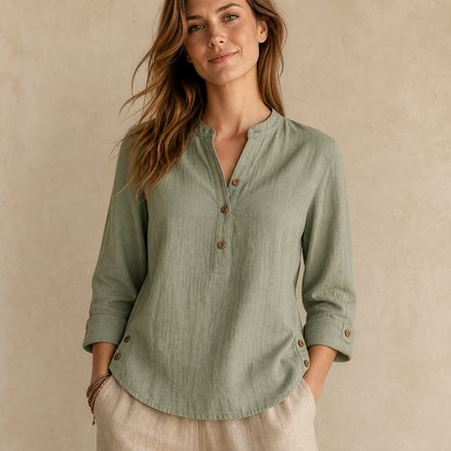 ⏰Clearance Sale⚡10 Pack Only $32⚡Women's Linen Mandarin Collar T-Shirt