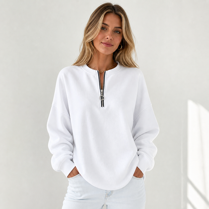 ⏰Clearance Sale⚡10 Pack for $28⚡Women's Oversized Half-Zip Pullover