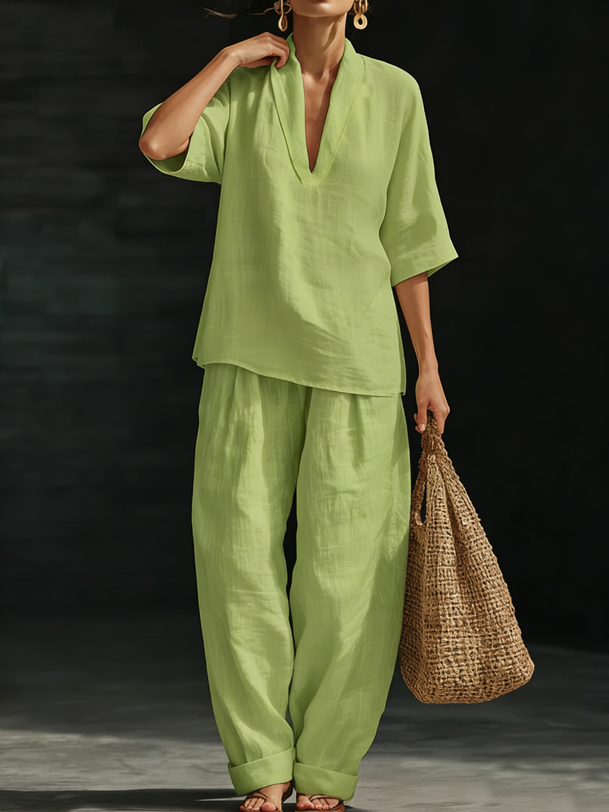 Casual And Cozy Minimalist Linen Two-piece Set⏰Warehouse Clearance⚡10-Pack Only $34.99⚡