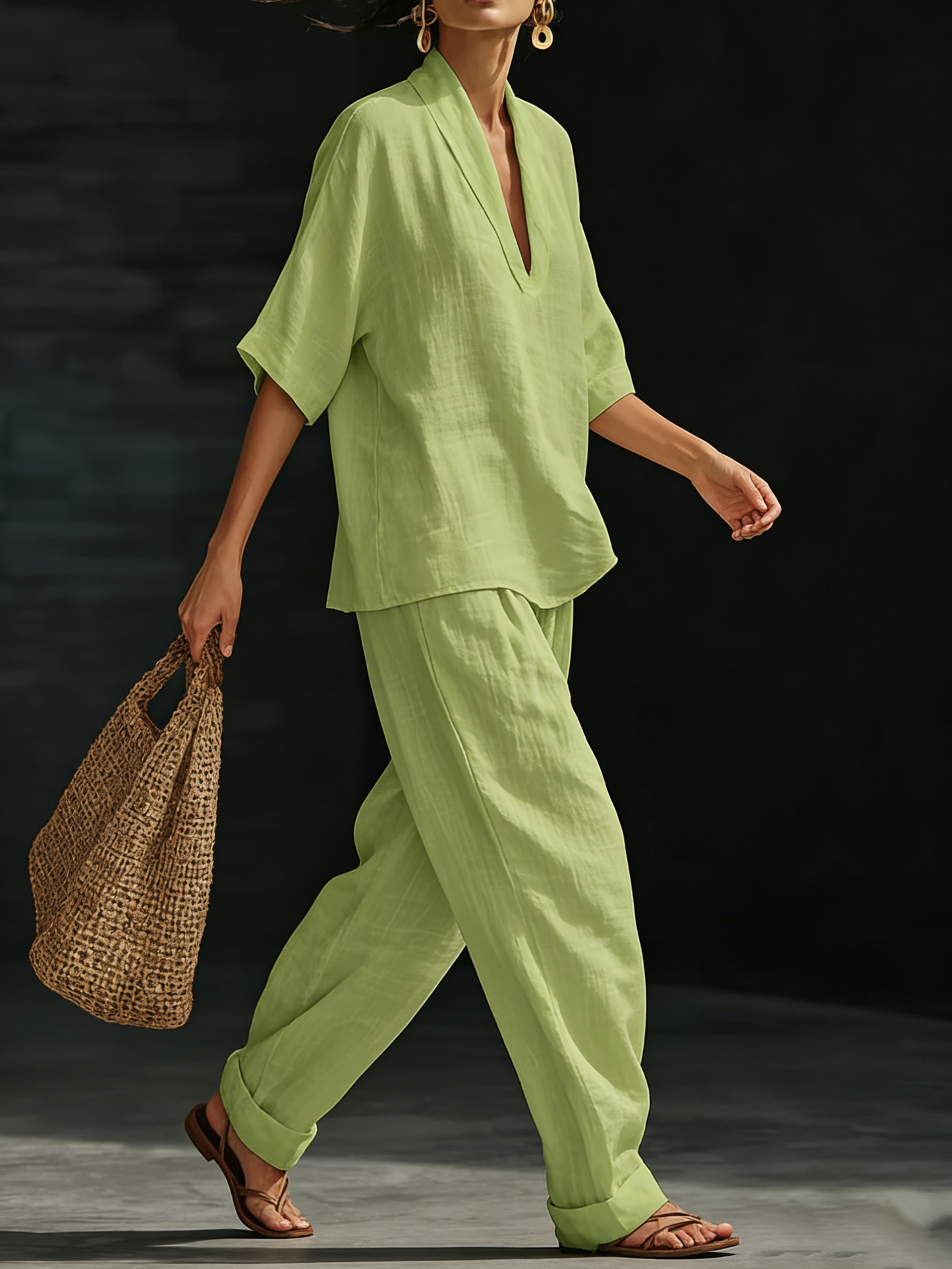 Casual And Cozy Minimalist Linen Two-piece Set⏰Warehouse Clearance⚡10-Pack Only $34.99⚡