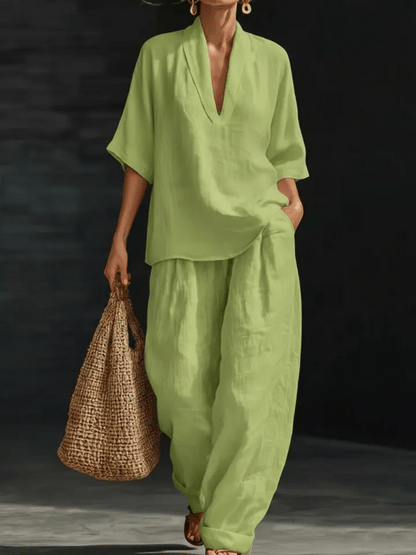 Casual And Cozy Minimalist Linen Two-piece Set⏰Warehouse Clearance⚡10-Pack Only $34.99⚡