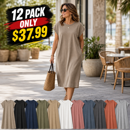 Women's Relaxed Crewneck T-Shirt Dress