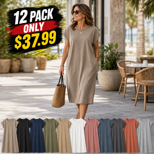 Women's Relaxed Crewneck T-Shirt Dress