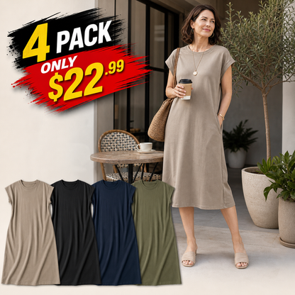 Women's Relaxed Crewneck T-Shirt Dress