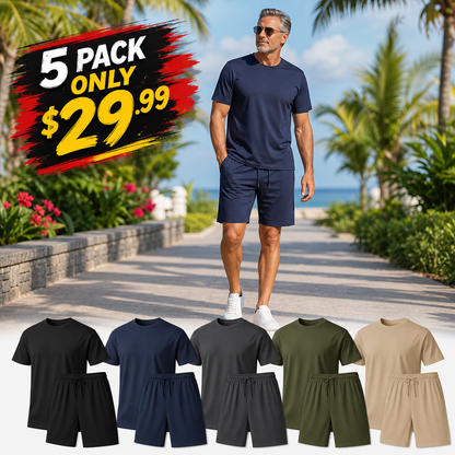 Men's Casual T-Shirt and Shorts Two-Piece Set