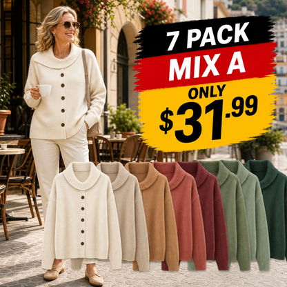 Women's Soft-Knit Shawl-Collar Button Cardigan