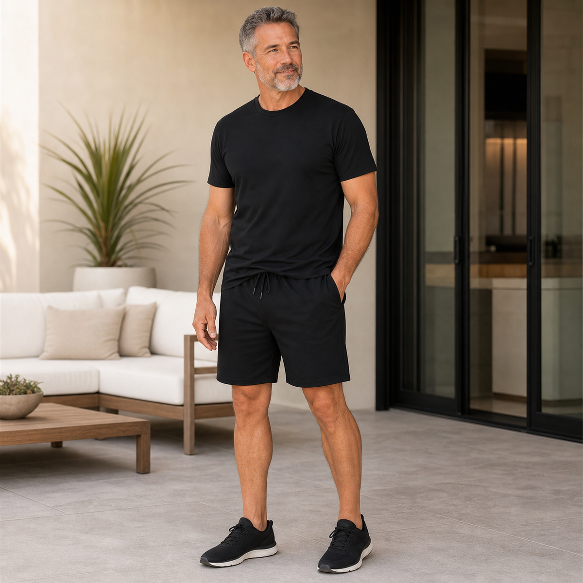 Men's Casual T-Shirt and Shorts Two-Piece Set