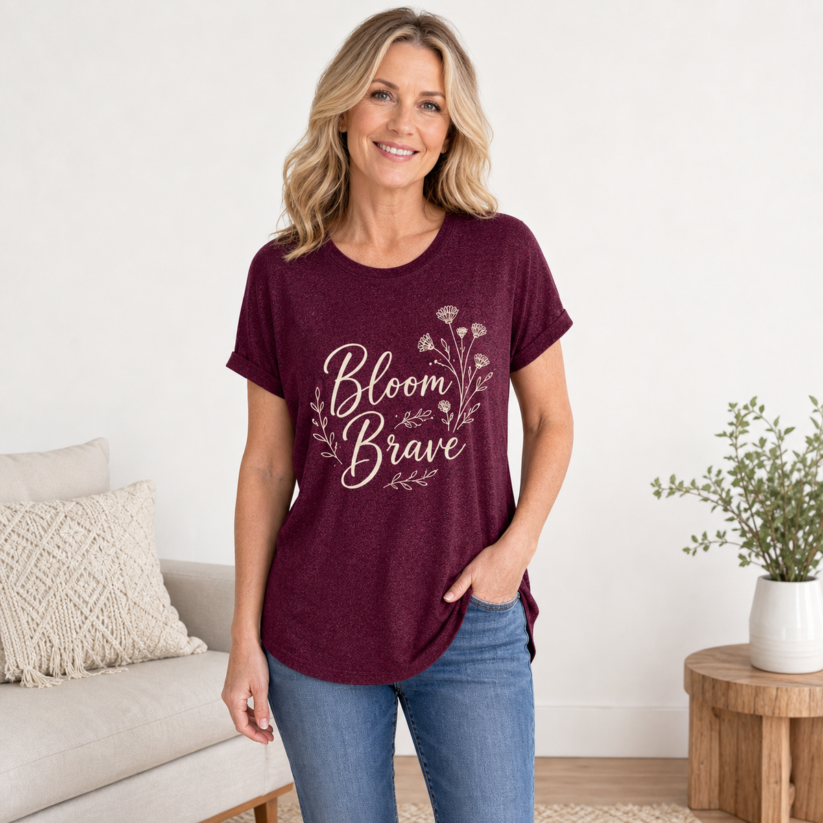 Women's Floral Graphic Crewneck T-Shirt