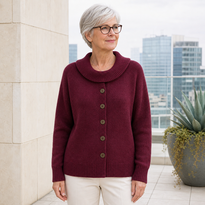 Women's Soft-Knit Shawl-Collar Button Cardigan