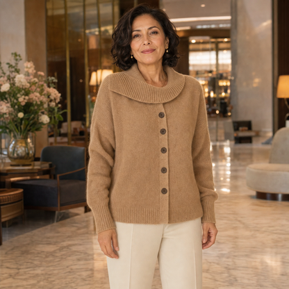 Women's Soft-Knit Shawl-Collar Button Cardigan